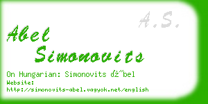 abel simonovits business card